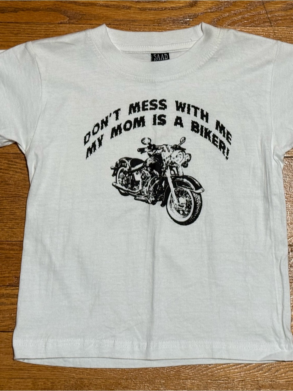 Vintage 90’s Unisex Kids (Small) “Don’t Mess With Me My Mom Is A Biker” T-Shirt